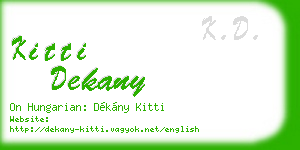 kitti dekany business card